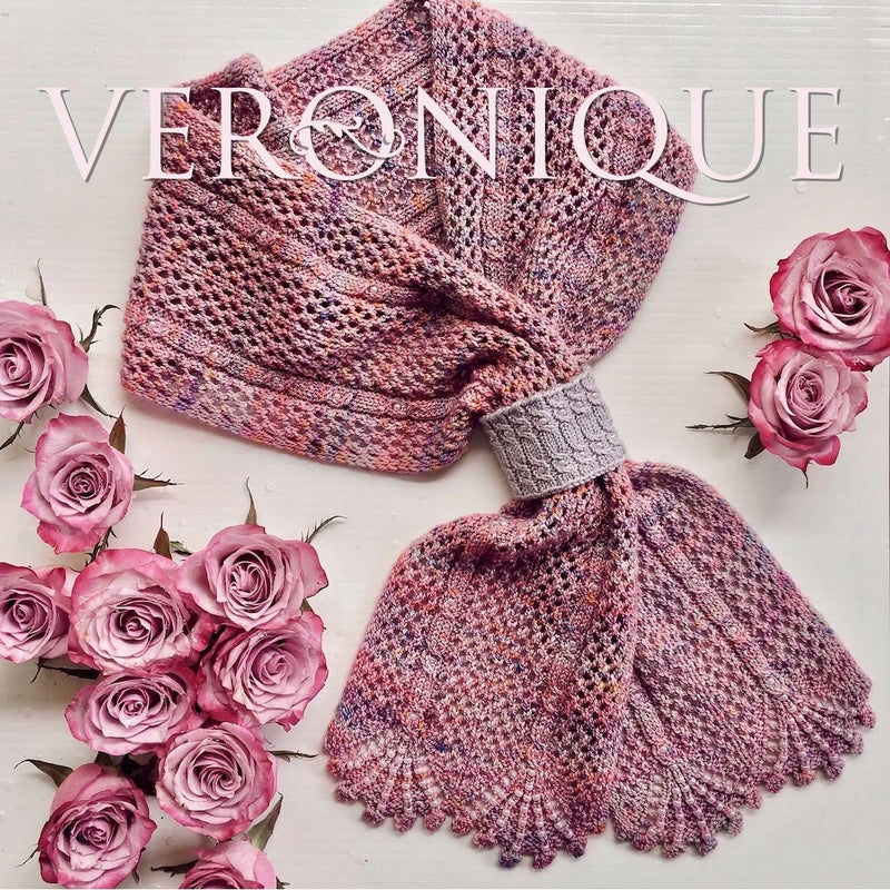 Veronique Scarf- includes beads  (Pattern is NOT Included), Marie Antoinette, Aussie Extra Fine High Twist Sock with Nylon Set  - FREE US SHIPPING!