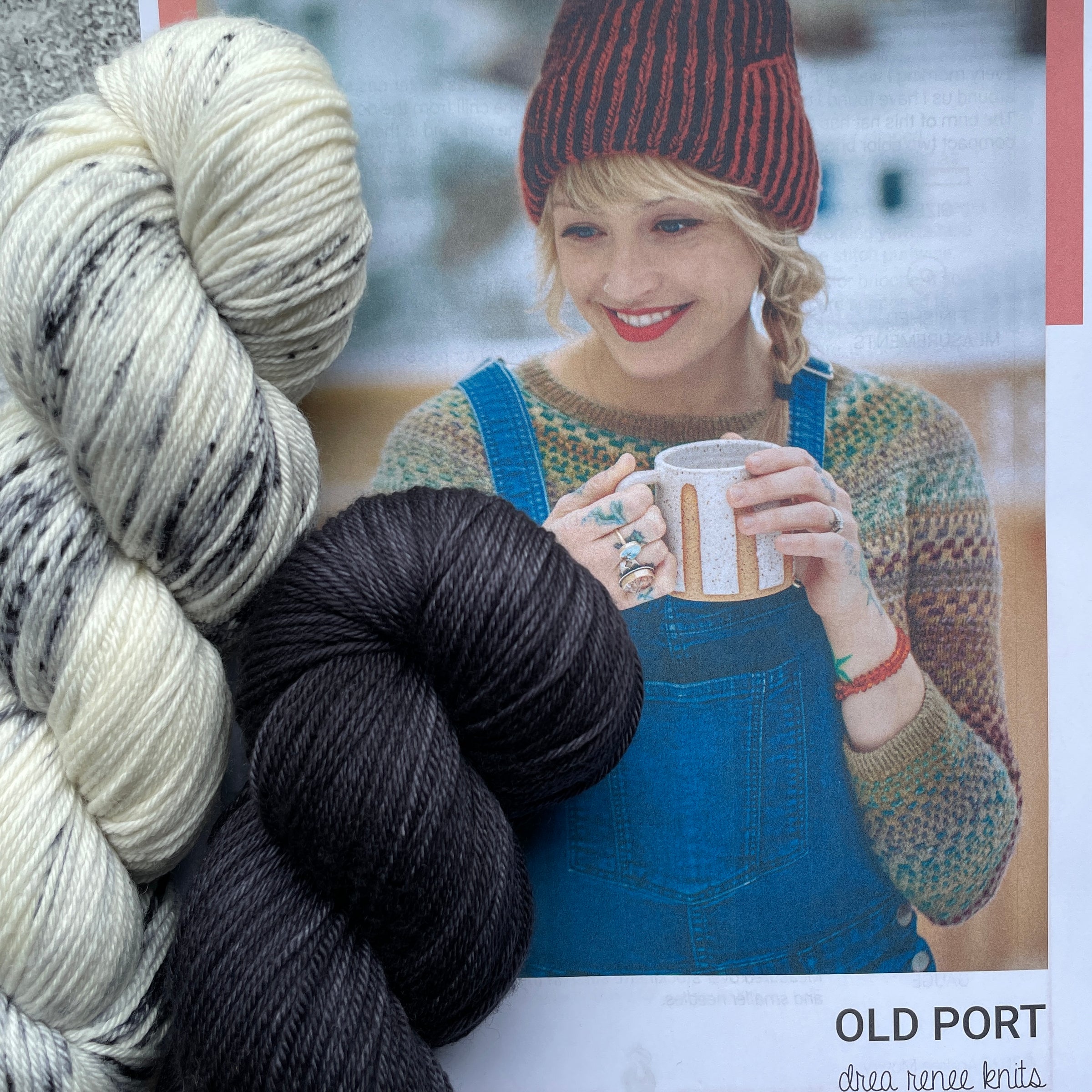 Old Port Hat Sport Set Duo set Newsprint/After Midnight (Pattern is NOT included)*DYED TO ORDER*